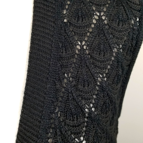 Evidence Women's Sleeveless Open Knit Button Up Cardigan - Picture 3 of 8